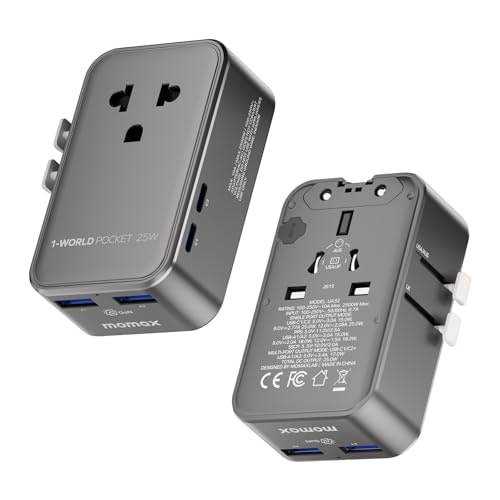 Momax 1-World Pocket 25W Universal Travel Adapter: $22.98 Momax 1-World Pocket 25W Universal Travel Adapter: $22.98