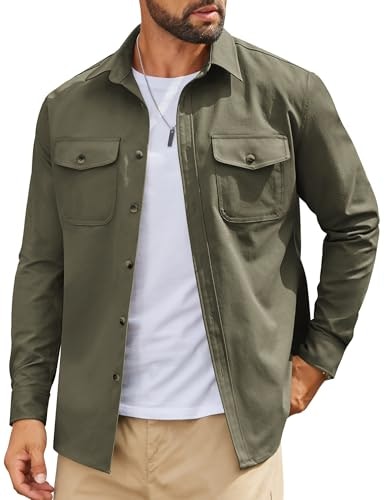 Coofandy Men's Casual Long-Sleeve Button-Down Shirt: $27.98