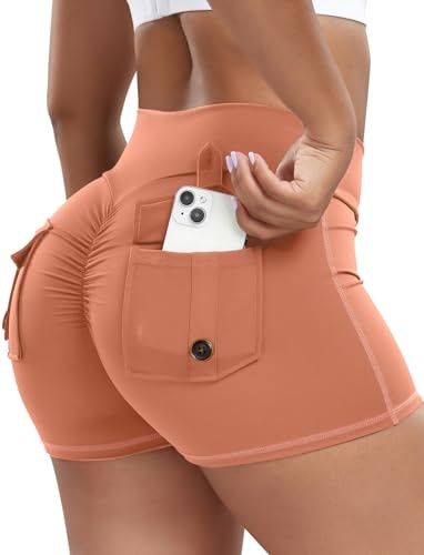 Seasum V-Waist Scrunch Butt Workout Shorts: $7.43