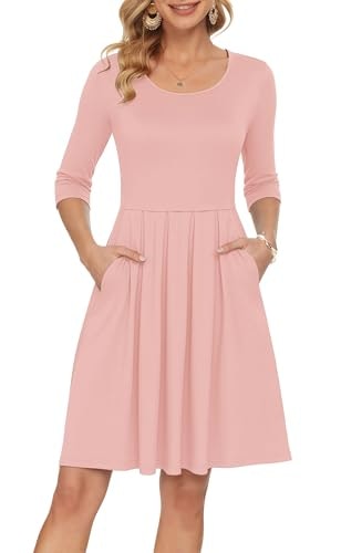 Auselily Women's 3/4 Sleeve Casual Dress: $25.49