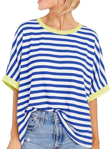 Women's Oversized Striped Short Sleeve Tee: $14.43 Women's Oversized Striped Short Sleeve Tee: $14.43