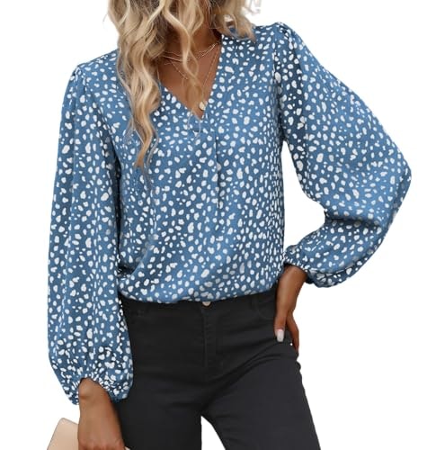 Women's Leopard Print Long Sleeve Business Casual Blouse: $14.99
