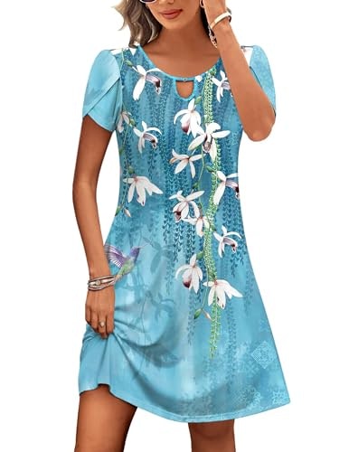 Hotouch Women's Short Sleeve A-Line Casual Dress: $11.69 Hotouch Women's Short Sleeve A-Line Casual Dress: $11.69