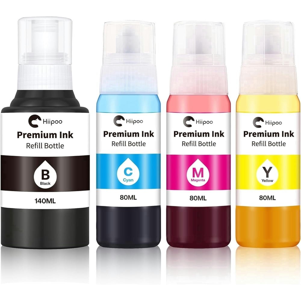 Hiipoo Ink Refill Bottles for Epson Ecotank Printers 4-Pack: $18.49