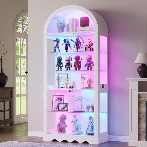 6-Tier Arched Glass Display Cabinet: $199.99 6-Tier Arched Glass Display Cabinet: $199.99