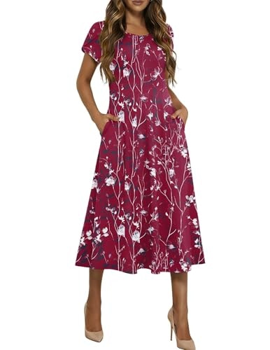 Hotouch Plus Size Floral Midi Dress: $26.97 Hotouch Plus Size Floral Midi Dress: $26.97