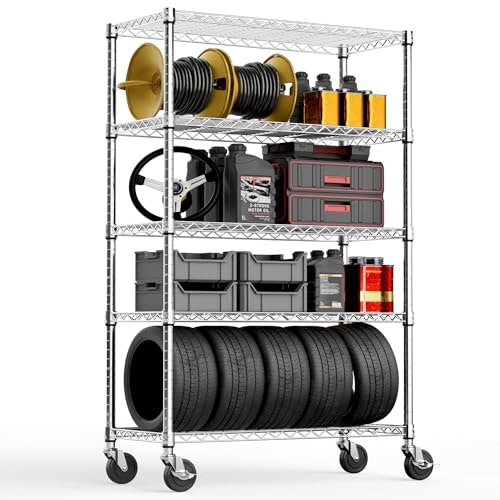 MZG 17.7" x 47.2" x 76.7" 5-Shelf Heavy Duty Metal Storage Rack: $152.99 MZG 17.7" x 47.2" x 76.7" 5-Shelf Heavy Duty Metal Storage Rack: $152.99