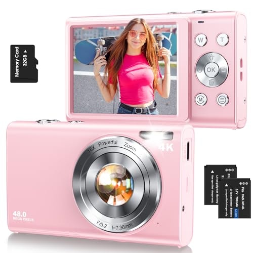 4K 48MP Digital Vlogging Camera with 32GB Card: $46.98