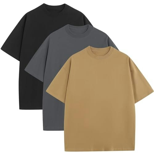 Men's Oversized Heavyweight Crewneck T-Shirt 3-Pack: $26.22
