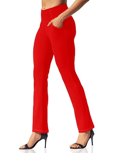 Vooveeya Women's High Waisted Straight Leg Yoga Pants with Pockets: $27.18