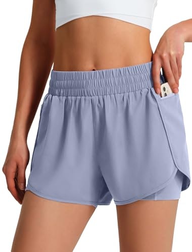 Ksmien Women's Athletic Running Shorts with Pockets: $19.99