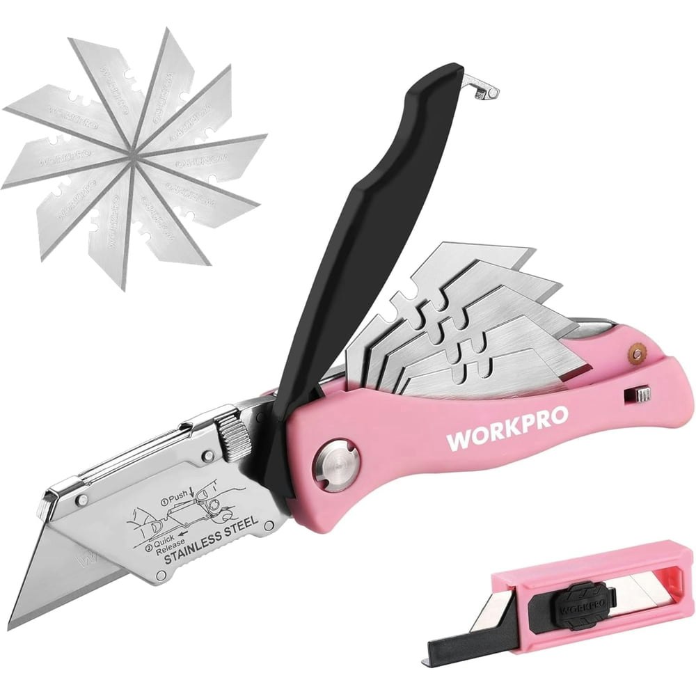 Workpro Folding Utility Knife with 15 Blades: $10.99 Workpro Folding Utility Knife with 15 Blades: $10.99