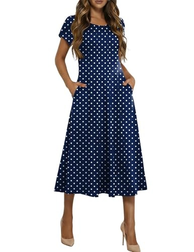 Hotouch Women's Short Sleeve A-Line Midi Dress: $26.97