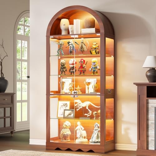 6-Tier Arched Glass Display Cabinet: $203.99 6-Tier Arched Glass Display Cabinet: $203.99