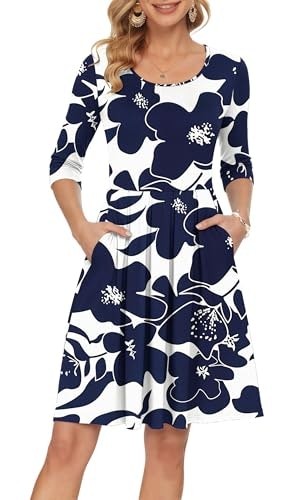 Auselily Women's 3/4 Sleeve Casual Dress: $25.49