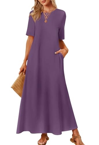 Merokeety Women's Short Sleeve Casual Maxi T-Shirt Dress: $28.04 Merokeety Women's Short Sleeve Casual Maxi T-Shirt Dress: $28.04
