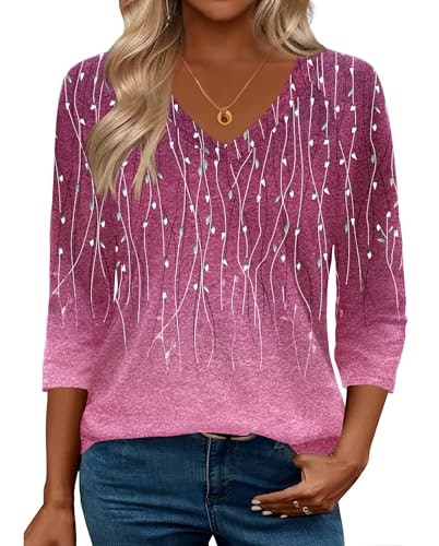 Zeagoo Women's 3/4 Sleeve V-Neck Floral Blouse: $9.98 Zeagoo Women's 3/4 Sleeve V-Neck Floral Blouse: $9.98