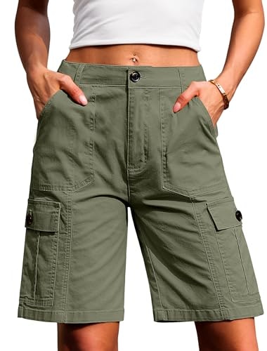 Eddoyee Women's High-Waisted Bermuda Cargo Shorts: $25.47 Eddoyee Women's High-Waisted Bermuda Cargo Shorts: $25.47