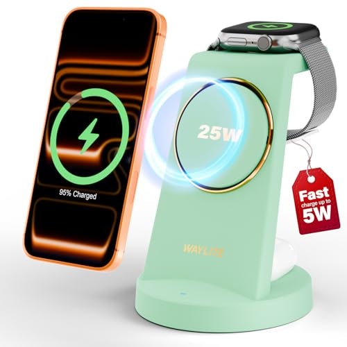3-in-1 25W Wireless Magnetic Charging Station: $24.30