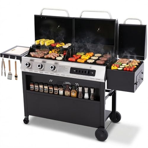 Sophia & William 3-Burner Gas and Charcoal Grill with Offset Smoker: $569.99 Sophia & William 3-Burner Gas and Charcoal Grill with Offset Smoker: $569.99