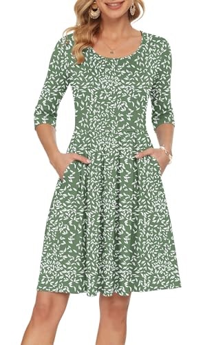 Auselily Women's 3/4 Sleeve Casual Dress: $25.48 Auselily Women's 3/4 Sleeve Casual Dress: $25.48