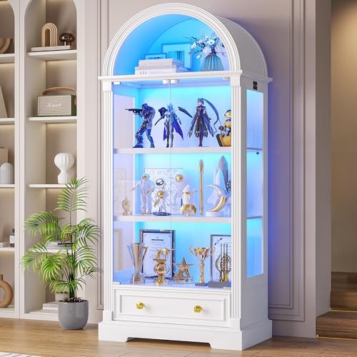 72-Inch Arched Glass Door Curio Cabinet: $199.99 72-Inch Arched Glass Door Curio Cabinet: $199.99
