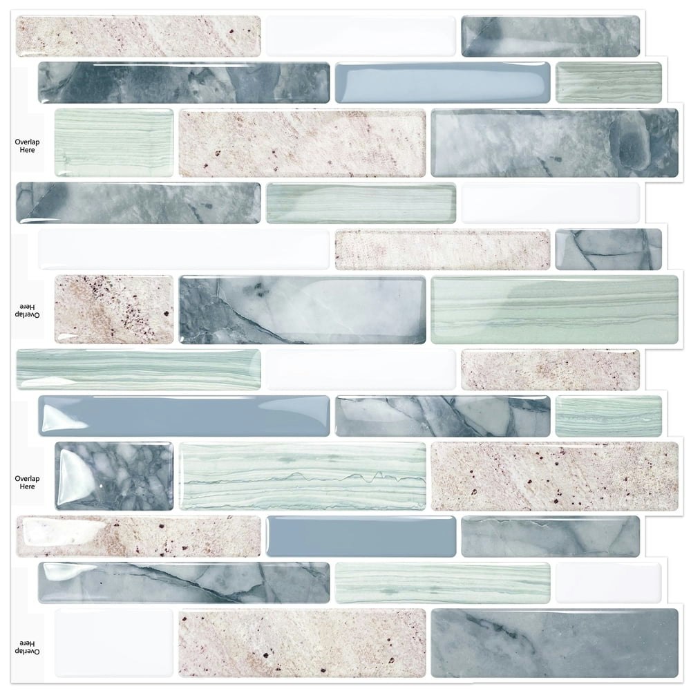 Dewoo 12"x12" Peel and Stick Marble Backsplash Tiles 10-Pack: $28.50 Dewoo 12"x12" Peel and Stick Marble Backsplash Tiles 10-Pack: $28.50