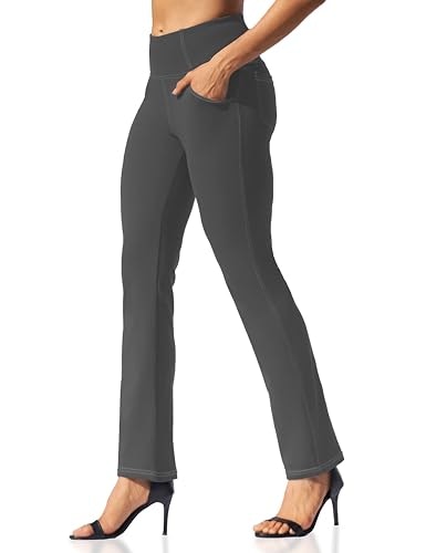 Vooveeya Women's High Waisted Straight Leg Yoga Pants with Pockets: $27.18