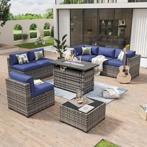 Aoxun 8-Piece Patio Furniture Set with 44-Inch Fire Pit Table: $594.99 Aoxun 8-Piece Patio Furniture Set with 44-Inch Fire Pit Table: $594.99