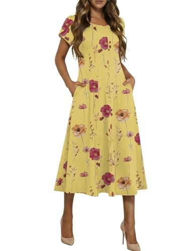 Hotouch Women's Floral Midi Dress: $19.98 Hotouch Women's Floral Midi Dress: $19.98