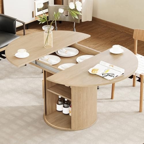 Weselon 43-59-Inch Extendable Round to Oval Dining Table: $176.64 Weselon 43-59-Inch Extendable Round to Oval Dining Table: $176.64
