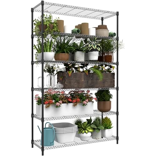 MzG 6-Tier 2,100-Pound Capacity Adjustable Wire Storage Shelving Unit: $195.48