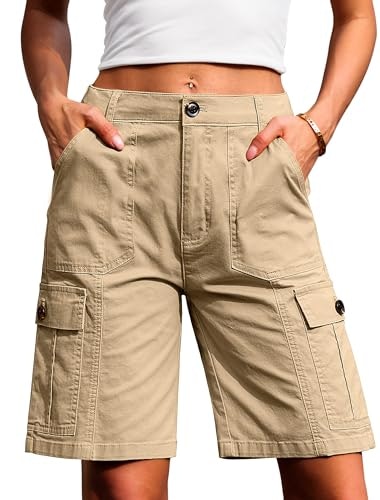 Eddoyee Women's High-Waisted Bermuda Cargo Shorts: $26.34 Eddoyee Women's High-Waisted Bermuda Cargo Shorts: $26.34