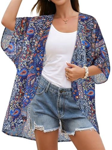 Women's Floral Kimono Cardigan Cover Up: $14.98 Women's Floral Kimono Cardigan Cover Up: $14.98