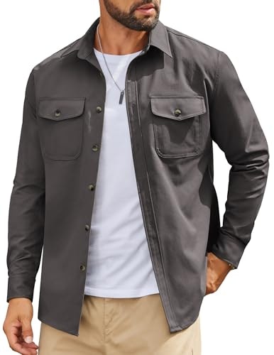 Coofandy Men's Long Sleeve Button Down Shirt Jacket: $27.98 Coofandy Men's Long Sleeve Button Down Shirt Jacket: $27.98