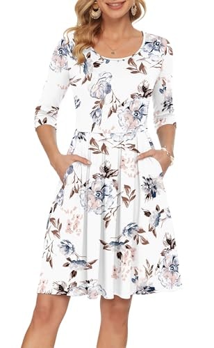 Auselily Women's 3/4 Sleeve Casual Dress: $25.49 Auselily Women's 3/4 Sleeve Casual Dress: $25.49