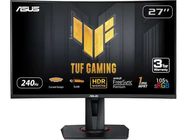 Asus TUF Gaming 27" 1080p HDR IPS LED FreeSync Curved Monitor: $143.99