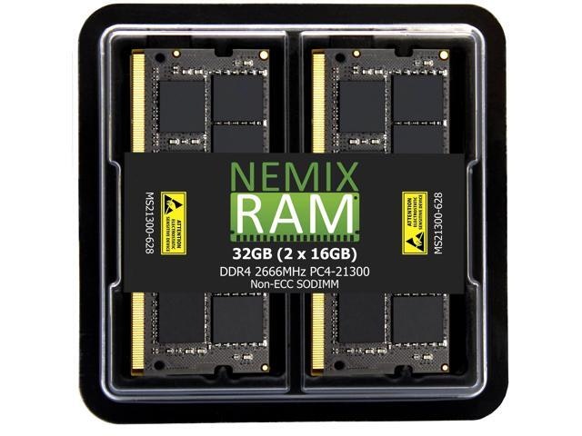 Nemix RAM 32GB (2x16GB) DDR4 2666MHz SODIMM Memory Kit: $185.88