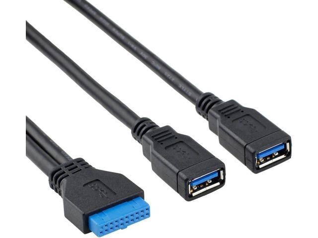 2-Port Internal USB 3.0 Motherboard 20-Pin Header to 2x USB 3.0 Adapter Cable: $12.89