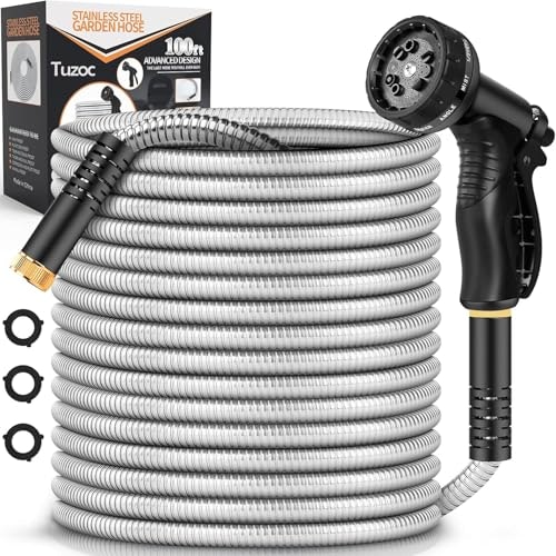Rcfunkid 100-Foot Metal Garden Hose with 10-Function Nozzle: $43.69 Rcfunkid 100-Foot Metal Garden Hose with 10-Function Nozzle: $43.69
