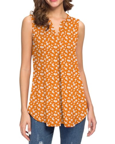 Neineiwu Women's V-Neck Sleeveless Pleated Tank Top: $13.49 Neineiwu Women's V-Neck Sleeveless Pleated Tank Top: $13.49