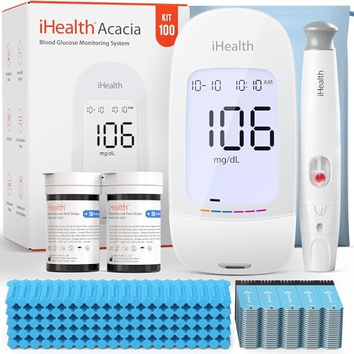 iHealth Acacia AG-607 Blood Glucose Monitor Kit 100-Pack: $23.69