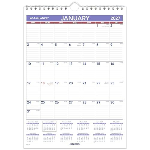 At-A-Glance 2027 8" x 11" Monthly Wall Calendar: $11.80 At-A-Glance 2027 8" x 11" Monthly Wall Calendar: $11.80