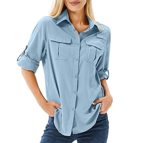 Toumett Women's UPF 50 Long Sleeve UV Sun Protection Safari Shirt: $31.43 Toumett Women's UPF 50 Long Sleeve UV Sun Protection Safari Shirt: $31.43