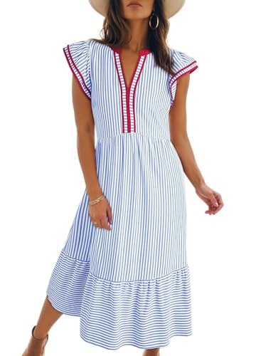 Dokotoo Women's V-Neck Cap Sleeve Empire Waist Dress: $33.98 Dokotoo Women's V-Neck Cap Sleeve Empire Waist Dress: $33.98