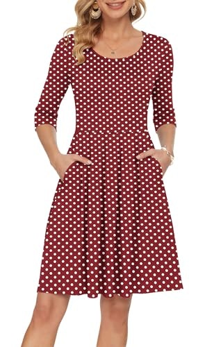Auselily Women's 3/4 Sleeve Casual Dress: $25.49 Auselily Women's 3/4 Sleeve Casual Dress: $25.49