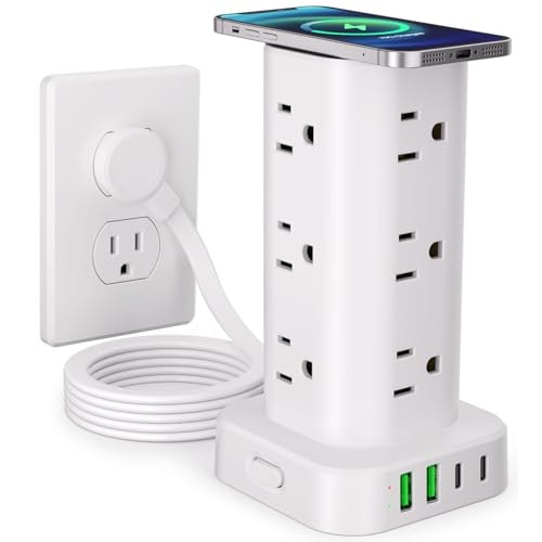 Power Strip Tower with 15W Wireless Charger and 12 AC Outlets: $26.26 Power Strip Tower with 15W Wireless Charger and 12 AC Outlets: $26.26