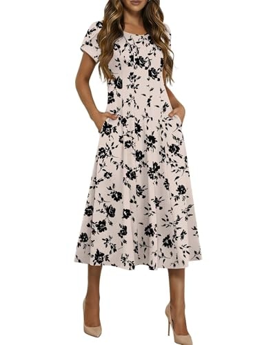 Hotouch Women's Floral Cotton Midi Dress: $24.97 Hotouch Women's Floral Cotton Midi Dress: $24.97