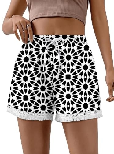 Bette Boutik Women's Cotton Linen Elastic Waist Beach Shorts: $11.04 Bette Boutik Women's Cotton Linen Elastic Waist Beach Shorts: $11.04