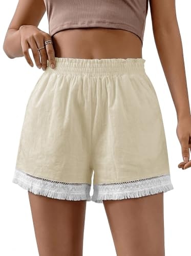 Bette Boutik Women's High-Waist Cotton Linen Shorts: $8.99 Bette Boutik Women's High-Waist Cotton Linen Shorts: $8.99